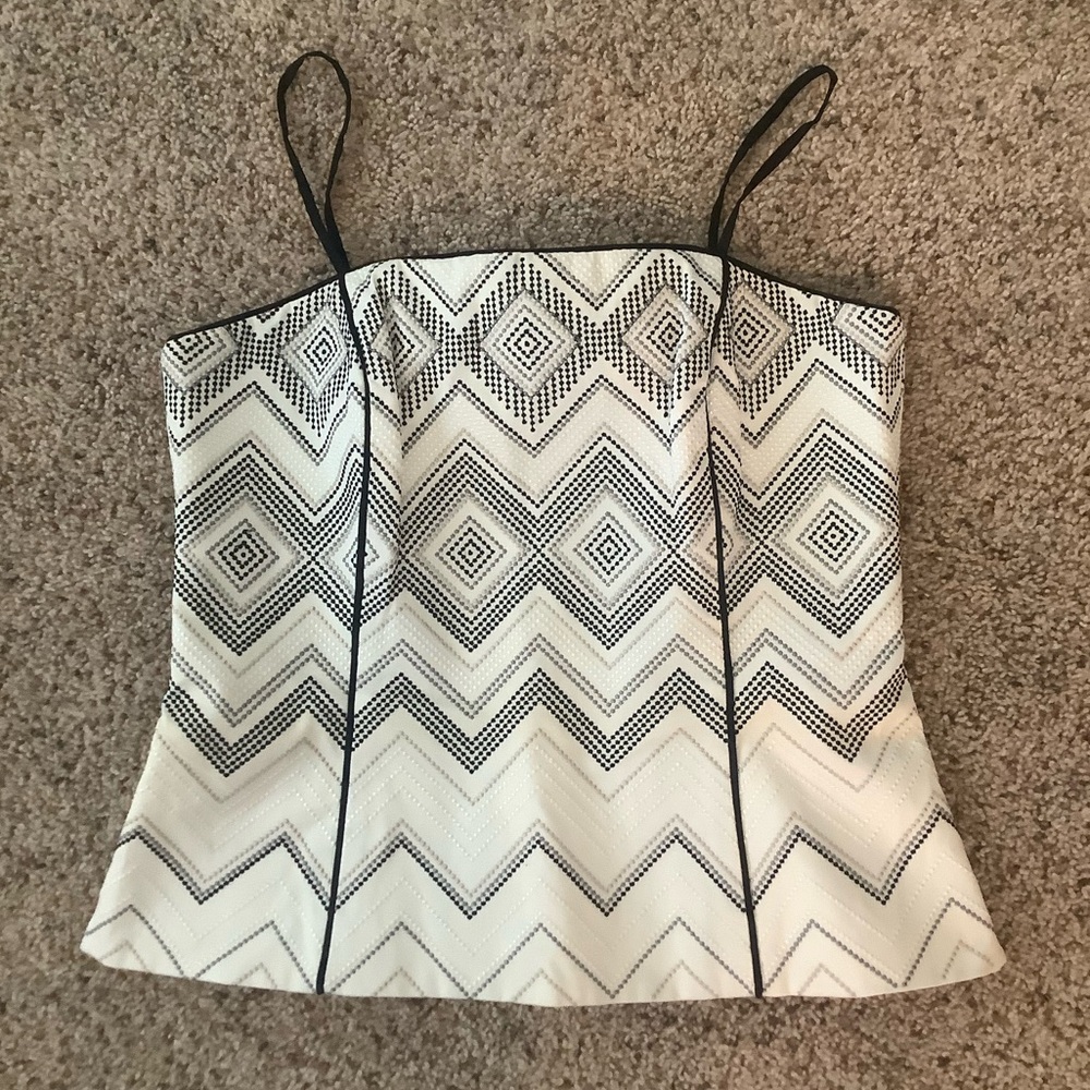 WHBM Geometric Bustier Top Size 8 Detachable Straps - Picture 4 of 11